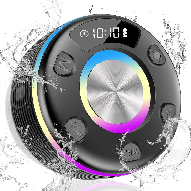 ```WHATOOK 360°HD Sound Portable Bluetooth Speaker with RGB Lights & FM Radio - Waterproof, Stereo Sound, Dual Pairing - 24H Playtime & Bluetooth 5.3```